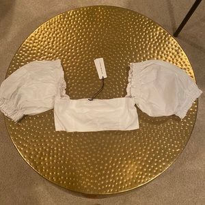 WeWoreWhat Coco Puff-Sleeve Crop Top